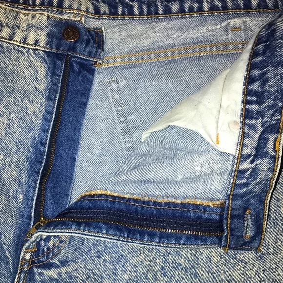 Vintage 80’s Levi’s 350 Orange Tab Acid Wash Jeans / Made in USA / 38x32 - Picture 8 of 10